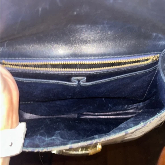 Celine Blue Monogram vintage Crossbody Gold Hardware - Picture 11 of 16